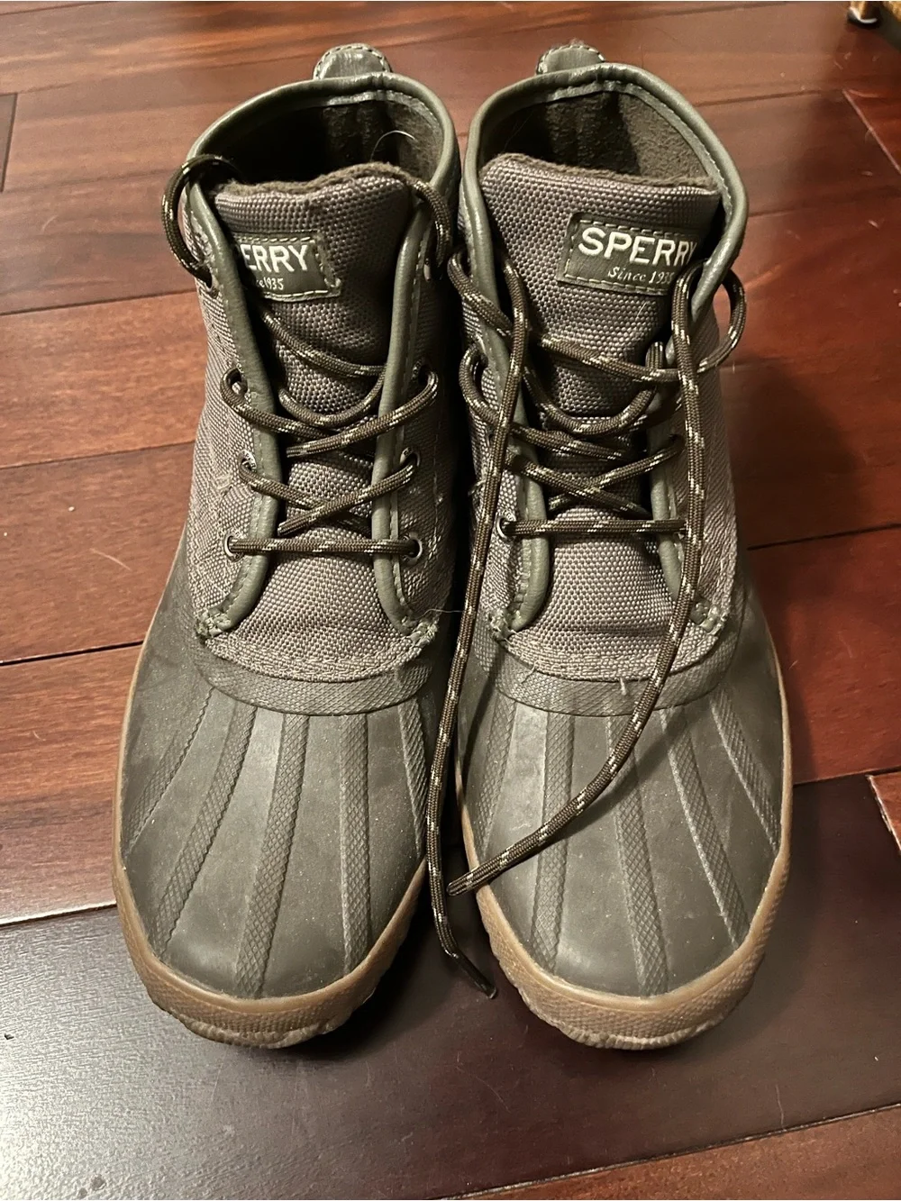 Sperry Men’s Olive Gray Lace-Up Rain & Snow Boots